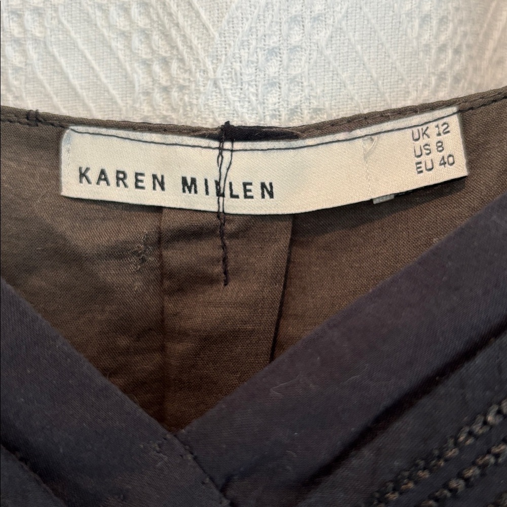 Karen Millen Black Cutwork Cotton/Silk Dress - Picture 5 of 9